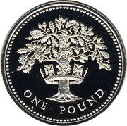 UK Pound (English Oak (Piedfort)) KM# P7 ONE POUND coin reverse UK Pound (English Oak (Piedfort)) KM# P7 ONE POUND coin reverse