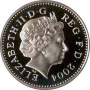 UK Pound (Forth Railway Bridge (Piedfort)) KM# P44 ELIZABETH II D G REG F D 2004 IRB coin obverse UK Pound (Forth Railway Bridge (Piedfort)) KM# P44 ELIZABETH II D G REG F D 2004 IRB coin obverse
