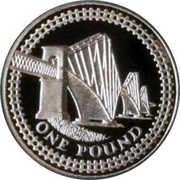 UK Pound (Forth Railway Bridge (Piedfort)) KM# P44 ONE POUND coin reverse UK Pound (Forth Railway Bridge (Piedfort)) KM# P44 ONE POUND coin reverse