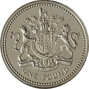 UK Pound Royal Coat of Arms (Piedfort) 1983 Proof KM# P3 HONI SOIT QUI MAL Y PENSE DIEU ET MON DROIT ONE POUND coin reverse UK Pound Royal Coat of Arms (Piedfort) 1983 Proof KM# P3 HONI SOIT QUI MAL Y PENSE DIEU ET MON DROIT ONE POUND coin reverse