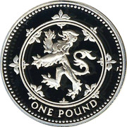 UK Pound Scottish Arms (Piedfort) 1994 Proof KM# P18 ONE POUND coin reverse