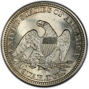USA Quar. Dol. Seated Liberty 1861 KM# A64.2 UNITED STATES OF AMERICA QUAR. DOL. coin reverse USA Quar. Dol. Seated Liberty 1861 KM# A64.2 UNITED STATES OF AMERICA QUAR. DOL. coin reverse