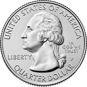 USA Quarter Dollar (Block Island National Wildlife Refuge - Rhode Island) UNITED STATES OF AMERICA LIBERTY IN GOD WE TRUST QUARTER DOLLAR P coin obverse