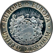 UK Silver ECU Sir Francis Drake 1994 EUROPE EUROPA UNITED KINGDOM coin obverse UK Silver ECU Sir Francis Drake 1994 EUROPE EUROPA UNITED KINGDOM coin obverse