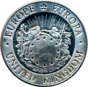 UK Silver ECU Sir Francis Drake (Colored) 1994 EUROPE EUROPA UNITED KINGDOM coin obverse UK Silver ECU Sir Francis Drake (Colored) 1994 EUROPE EUROPA UNITED KINGDOM coin obverse