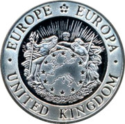 UK Silver ECU United Kingdom 1992 X# 11a EUROPE EUROPA UNITED KINGDOM coin obverse UK Silver ECU United Kingdom 1992 X# 11a EUROPE EUROPA UNITED KINGDOM coin obverse