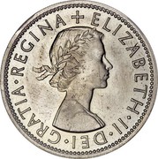 UK Twenty Cents Elizabeth II (Decimal Pattern) 1961 KM# Pn143 ELIZABETH∙II∙DEI∙GRATIA∙REGINA + coin obverse UK Twenty Cents Elizabeth II (Decimal Pattern) 1961 KM# Pn143 ELIZABETH∙II∙DEI∙GRATIA∙REGINA + coin obverse