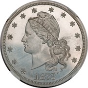 USA Twenty Dol. Amazonian Pattern 1872 2 known KM# Pn1311 LIBERTY 1872 coin obverse