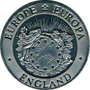UK Twenty Five ECU (Exonumia) EUROPE EUROPA ENGLAND coin obverse UK Twenty Five ECU (Exonumia) EUROPE EUROPA ENGLAND coin obverse