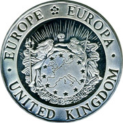 UK Twenty Five ECU Sir Francis Drake 1994 EUROPE EUROPA UNITED KINGDOM coin obverse UK Twenty Five ECU Sir Francis Drake 1994 EUROPE EUROPA UNITED KINGDOM coin obverse