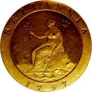 UK Two Pence Cartwheel 1797 KM# 619a BRITANNIA 1797 coin reverse UK Two Pence Cartwheel 1797 KM# 619a BRITANNIA 1797 coin reverse