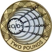 UK Two Pounds Marconi Telegraph (Piedfort) 2001 Proof KM# P106 20/01 R.E. TWO POUNDS coin reverse UK Two Pounds Marconi Telegraph (Piedfort) 2001 Proof KM# P106 20/01 R.E. TWO POUNDS coin reverse