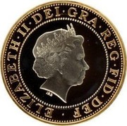 UK Two Pounds Rugby World Cup (Piedfort) 1999 Proof KM# 999c ELIZABETH∙II∙DEI∙GRA∙REG∙FID∙DEF∙ IRB coin obverse UK Two Pounds Rugby World Cup (Piedfort) 1999 Proof KM# 999c ELIZABETH∙II∙DEI∙GRA∙REG∙FID∙DEF∙ IRB coin obverse