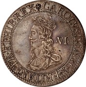 UK VI Pence Charles I 1631-1632 CAROLVS.DG.MAGN.BRITANN.FR.ET.HIB.REX VI coin obverse UK VI Pence Charles I 1631-1632 CAROLVS.DG.MAGN.BRITANN.FR.ET.HIB.REX VI coin obverse