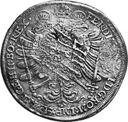Russia Yefimok 1655 KM# 406 Empire Countermarked coinage FERDINAND II D G ROM IMP SE AU GE HLI BO REX coin reverse Russia Yefimok 1655 KM# 406 Empire Countermarked coinage FERDINAND II D G ROM IMP SE AU GE HLI BO REX coin reverse