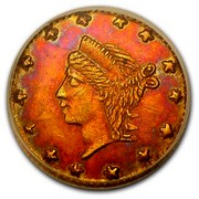 USA 1/4 Dollar 1860 KM# 5.5 Small size Gold Coins - coin obverse USA 1/4 Dollar 1860 KM# 5.5 Small size Gold Coins - coin obverse