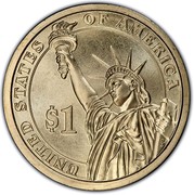 USA $1 Thomas Jefferson 2007 D Satin Finish KM# 403 UNITED STATES OF AMERICA $1 coin reverse USA $1 Thomas Jefferson 2007 D Satin Finish KM# 403 UNITED STATES OF AMERICA $1 coin reverse