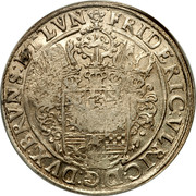 Russia 1 Yefimok Countermarked over Brunswick-Wolfenbuttel Wildman Taler 1632 1655  FRIDERIC VILRIC D G DVX BRVNS ET LVN coin reverse Russia 1 Yefimok Countermarked over Brunswick-Wolfenbuttel Wildman Taler 1632 1655  FRIDERIC VILRIC D G DVX BRVNS ET LVN coin reverse