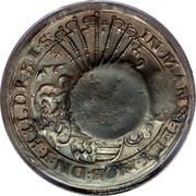 Russia 1 Yefimok Countermarked over Mansfeld-Eigentliche-Hinterort Taler 1649 1655  IN MANSFELT NIOB DN I HELDR SI S coin reverse Russia 1 Yefimok Countermarked over Mansfeld-Eigentliche-Hinterort Taler 1649 1655  IN MANSFELT NIOB DN I HELDR SI S coin reverse