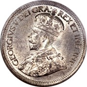 Canada 10 Cents George V 1912 KM# 14 GEORGIVS V DEI GRA: REX ET IND:IMP: coin obverse Canada 10 Cents George V 1912 KM# 14 GEORGIVS V DEI GRA: REX ET IND:IMP: coin obverse