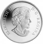 Canada 10 Dollars Harlequin Duck 2014 Proof KM# 1787 ELIZABETH II D ∙ G ∙ REGINA coin obverse Canada 10 Dollars Harlequin Duck 2014 Proof KM# 1787 ELIZABETH II D ∙ G ∙ REGINA coin obverse