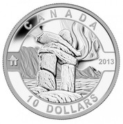 Canada 10 Dollars The Inukshuk 2013 Proof KM# 1400 CANADA 2013 TB 10 DOLLARS coin reverse Canada 10 Dollars The Inukshuk 2013 Proof KM# 1400 CANADA 2013 TB 10 DOLLARS coin reverse