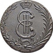 Russia 10 Kopeks Catherine II 1780 КМ C# 6 Е II К М coin obverse Russia 10 Kopeks Catherine II 1780 КМ C# 6 Е II К М coin obverse