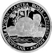 Moldova 10 Lei European mink 2003 Proof KM# 19 CARTEA ROȘIE NURCA EUROPEANĂ MUSTELA LUTREOLA coin reverse Moldova 10 Lei European mink 2003 Proof KM# 19 CARTEA ROȘIE NURCA EUROPEANĂ MUSTELA LUTREOLA coin reverse