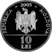 Moldova 10 Lei Imperial eagle 2005 Proof KM# 30 2005 REPUBLICA MOLDOVA 10 LEI coin obverse Moldova 10 Lei Imperial eagle 2005 Proof KM# 30 2005 REPUBLICA MOLDOVA 10 LEI coin obverse