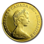 Canada 100 Dollars Arctic Territories 1980 KM# 129 100 DOLLARS CANADA 1980 ELIZABETH II coin obverse Canada 100 Dollars Arctic Territories 1980 KM# 129 100 DOLLARS CANADA 1980 ELIZABETH II coin obverse