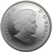 Canada 100 Dollars Bald Eagle 2014 Matte Proof KM# 1936 ELIZABETH II D ∙ G ∙ REGINA coin obverse Canada 100 Dollars Bald Eagle 2014 Matte Proof KM# 1936 ELIZABETH II D ∙ G ∙ REGINA coin obverse