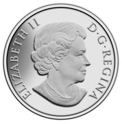 Canada 100 Dollars Bison Stampede 2013 Matte Proof KM# 1441 ELIZABETH II D G REGINA coin obverse Canada 100 Dollars Bison Stampede 2013 Matte Proof KM# 1441 ELIZABETH II D G REGINA coin obverse