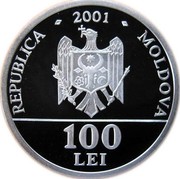 Moldova 100 Lei 10th Anniversary of Independence 2001 Proof KM# 16 REPUBLICA MOLDOVA 2001 100 LEI coin obverse Moldova 100 Lei 10th Anniversary of Independence 2001 Proof KM# 16 REPUBLICA MOLDOVA 2001 100 LEI coin obverse