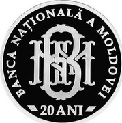 Moldova 100 Lei 20 years National Bank of Moldova 2011 Proof KM# 62 BANCA NAȚIONALĂ A MOLDOVEI 20 ANI coin reverse Moldova 100 Lei 20 years National Bank of Moldova 2011 Proof KM# 62 BANCA NAȚIONALĂ A MOLDOVEI 20 ANI coin reverse