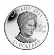 Canada 15 Dollars Continuity of the Crown - Prince Harry 2011 Prooflike KM# 1093 CANADA 2011 PRINCE HARRY LM 15 DOLLARS coin reverse Canada 15 Dollars Continuity of the Crown - Prince Harry 2011 Prooflike KM# 1093 CANADA 2011 PRINCE HARRY LM 15 DOLLARS coin reverse
