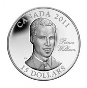 Canada 15 Dollars Continuity of the Crown - Prince William 2011 Prooflike KM# 1092 CANADA 2011 PRINCE WILLIAM LM 15 DOLLARS coin reverse Canada 15 Dollars Continuity of the Crown - Prince William 2011 Prooflike KM# 1092 CANADA 2011 PRINCE WILLIAM LM 15 DOLLARS coin reverse