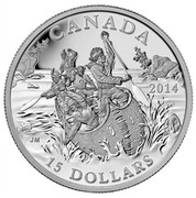 Canada 15 Dollars The Voyageurs 2014 Proof KM# 1657 CANADA 2014 JM 15 DOLLARS coin reverse Canada 15 Dollars The Voyageurs 2014 Proof KM# 1657 CANADA 2014 JM 15 DOLLARS coin reverse