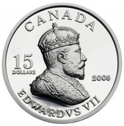 Canada 15 Dollars Vignettes of Royalty - King Edward VII 2008 KM# 804 CANADA 15 DOLLARS 2008 EDWARDVS VII coin reverse Canada 15 Dollars Vignettes of Royalty - King Edward VII 2008 KM# 804 CANADA 15 DOLLARS 2008 EDWARDVS VII coin reverse