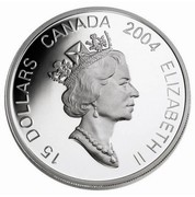 Canada 15 Dollars Zodiac Series - Year of the Monkey 2004 KM# 610 15 DOLLARS CANADA 2004 ELIZABETH II coin obverse Canada 15 Dollars Zodiac Series - Year of the Monkey 2004 KM# 610 15 DOLLARS CANADA 2004 ELIZABETH II coin obverse