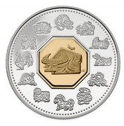 Canada 15 Dollars Zodiac Series - Year of the Ox 2009 KM# 866 HC coin reverse Canada 15 Dollars Zodiac Series - Year of the Ox 2009 KM# 866 HC coin reverse
