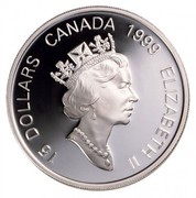Canada 15 Dollars Zodiac Series - Year of the Rabbit 1999 Proof KM# 331 15 DOLLARS CANADA 1999 ELIZABETH II coin obverse Canada 15 Dollars Zodiac Series - Year of the Rabbit 1999 Proof KM# 331 15 DOLLARS CANADA 1999 ELIZABETH II coin obverse