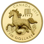 Canada 150 Dollars Year of the Horse 2014 Proof KM# 1515 CANADA 2014 150 DOLLARS AC coin reverse Canada 150 Dollars Year of the Horse 2014 Proof KM# 1515 CANADA 2014 150 DOLLARS AC coin reverse