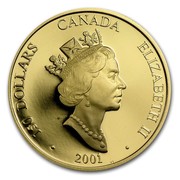 Canada 150 Dollars Year of the Snake 2001 Proof KM# 417 150 DOLLARS CANADA ELIZABETH II ∙ 2001 ∙ coin obverse