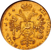 Russia 2 Ducats Novodel 1714 Krasny Mint, Moscow KM# NF4 ВСЕ РОСІСКИ ∙ САМОДЕРЖЕЦЬ ∙ 1714 coin reverse Russia 2 Ducats Novodel 1714 Krasny Mint, Moscow KM# NF4 ВСЕ РОСІСКИ ∙ САМОДЕРЖЕЦЬ ∙ 1714 coin reverse