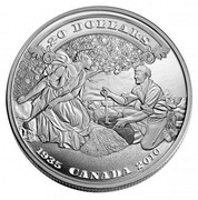 Canada 20 Dollars 75th Anniversary of the first banknotes 2010 Proof KM# 1009 20 DOLLARS 1935 CANADA 2010 coin reverse Canada 20 Dollars 75th Anniversary of the first banknotes 2010 Proof KM# 1009 20 DOLLARS 1935 CANADA 2010 coin reverse