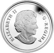 Canada 20 Dollars Autumn Falls 2014 Proof KM# 1732 ELIZABETH II D ∙ G ∙ REGINA coin obverse Canada 20 Dollars Autumn Falls 2014 Proof KM# 1732 ELIZABETH II D ∙ G ∙ REGINA coin obverse