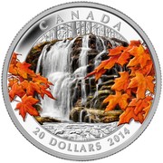 Canada 20 Dollars Autumn Falls 2014 Proof KM# 1732 CANADA 20 DOLLARS 2014 coin reverse Canada 20 Dollars Autumn Falls 2014 Proof KM# 1732 CANADA 20 DOLLARS 2014 coin reverse