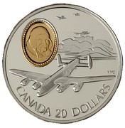 Canada 20 Dollars Avro Lancaster 1990 Proof KM# 172 CANADA 20 DOLLARS RRC coin reverse