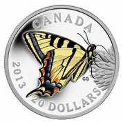 Canada 20 Dollars Canadian Tiger Swallowtail 2013 Proof KM# 1436 CANADA 2013 20 DOLLARS SIGNATURE OF ARTIST GC coin reverse Canada 20 Dollars Canadian Tiger Swallowtail 2013 Proof KM# 1436 CANADA 2013 20 DOLLARS SIGNATURE OF ARTIST GC coin reverse