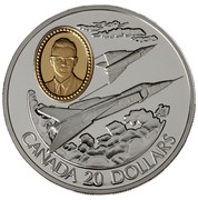 Canada 20 Dollars CF-105 Avro Arrow 1996 Proof KM# 277 CANADA 20 DOLLARS coin reverse